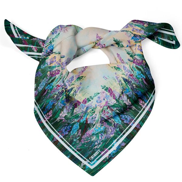 Premium silk scarf "Energy" 65-6 photos