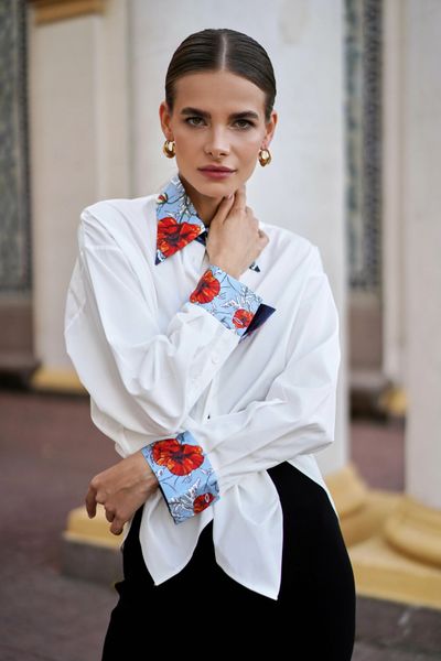 Shirt with author's print "Poppy Flower" C-10S photos