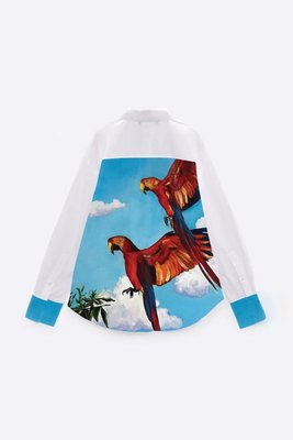 Shirt with author's print "Parrots" C-3L photos