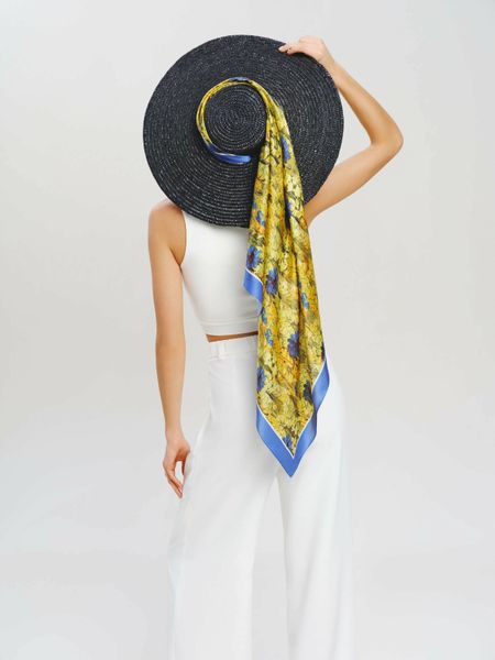 Premium silk scarf "Courage" 65-8 photos