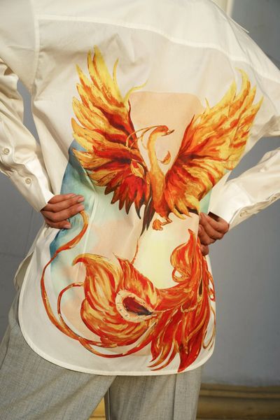 Shirt with author's print "Phoenix bird" C-6L photos