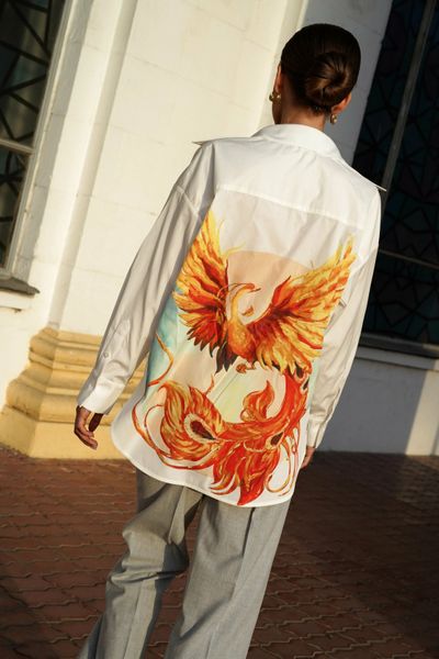 Shirt with author's print "Phoenix bird" C-6L photos