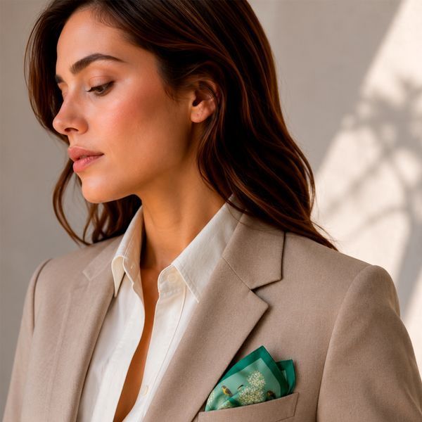 Reversible Silk Pocket Square "Unity" P-44-28-D photos