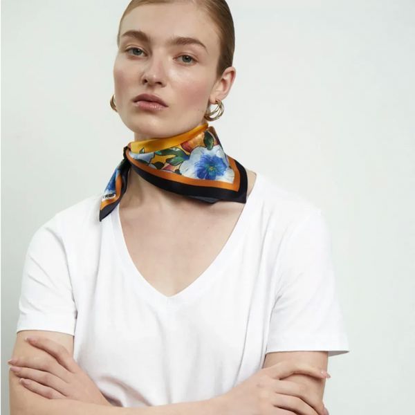 Silk Scarf "Kiss of the Sun" 65x65 (Double-sided print) 65-12-D photos