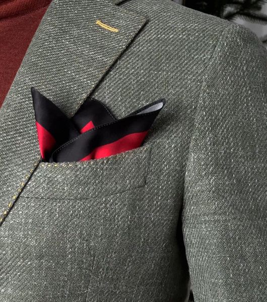 Silk pocket square "Red" P-44-99 photos