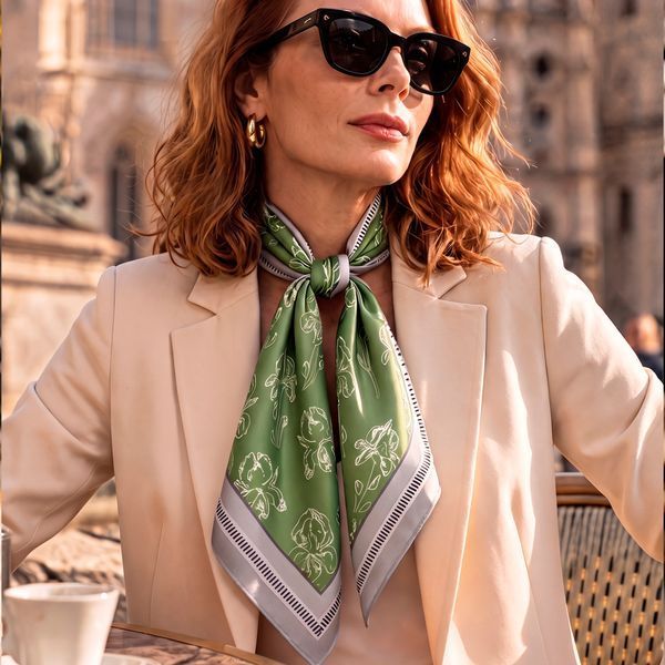 Silk Scarf &ldquo;Pulse&rdquo; 44х44 (Double-sided print) 44-34-D photos