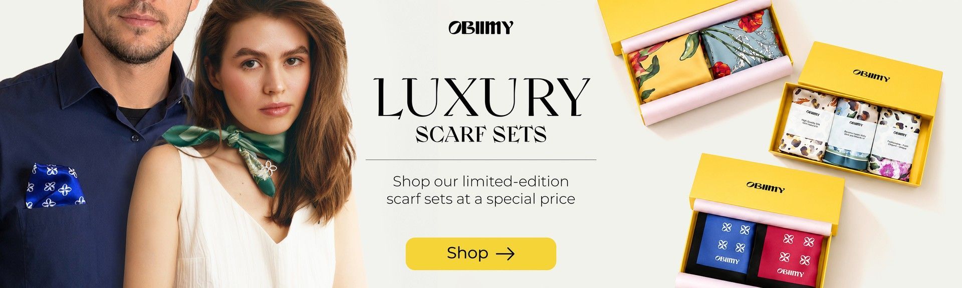OBIIMY silk scarf gift sets in premium gift boxes for women and men